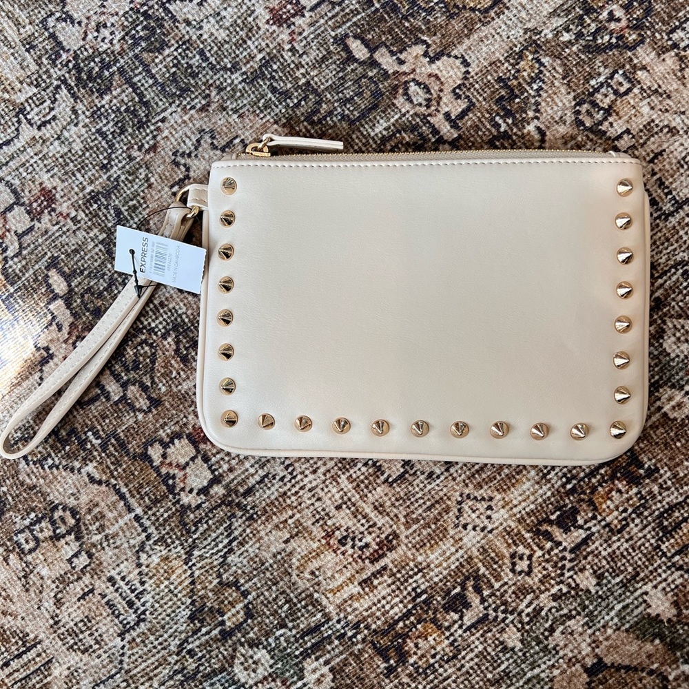 Studded Cream Clutch